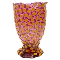 Contemporary Gaetano Pesce Rock L Vase Resin Clear Lilac and Matt Ochre