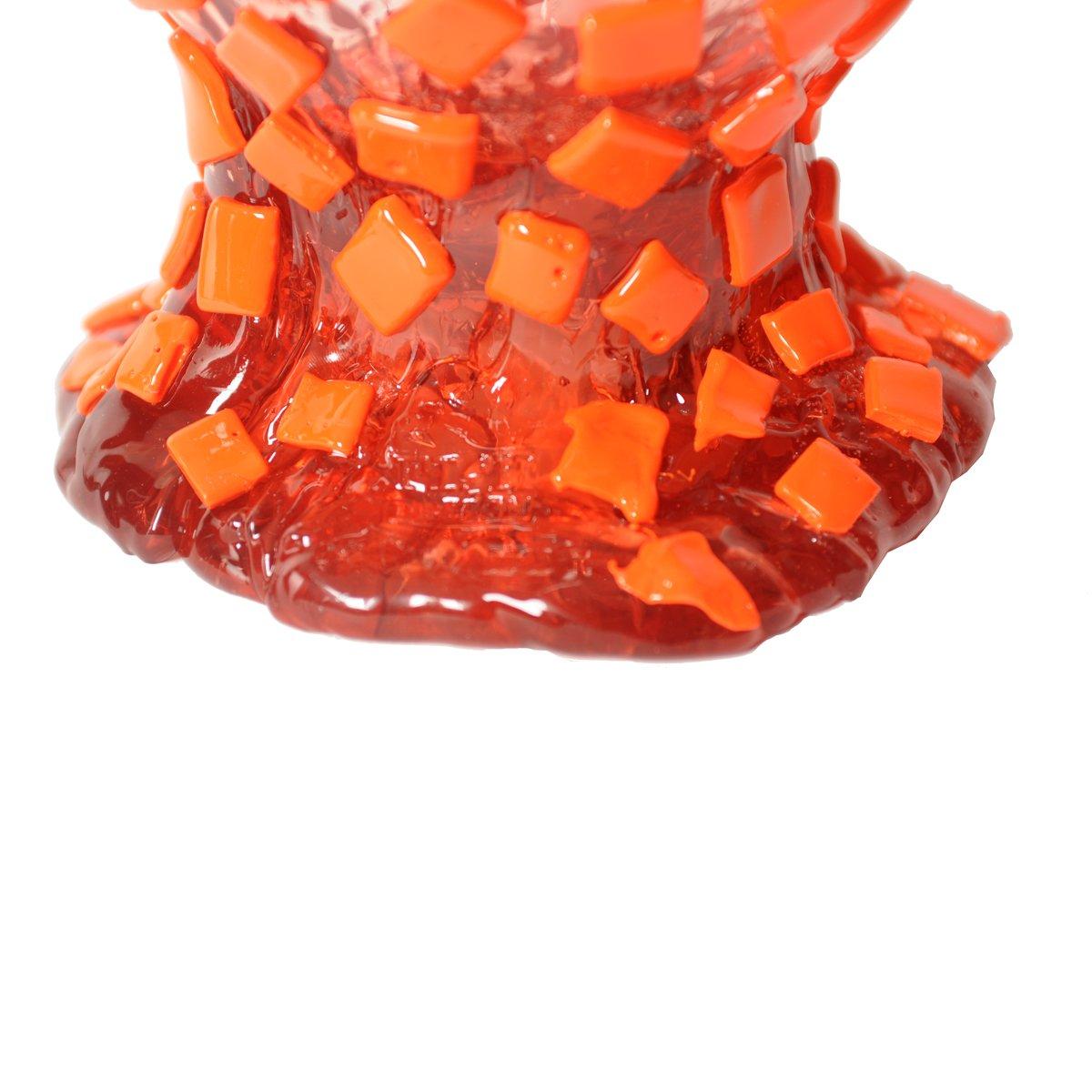 Italian Contemporary Gaetano Pesce Rock L Vase Resin Pink Orange For Sale