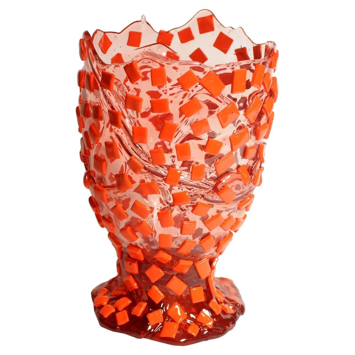 Contemporary Gaetano Pesce Rock L Vase Resin Pink Orange For Sale