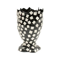 Contemporary Gaetano Pesce Rock M Vase Resin Black White