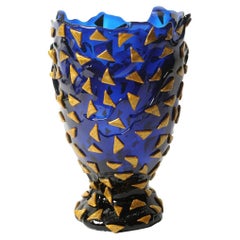 Contemporary Gaetano Pesce Rock L Vase Kunstharz Blau Gold