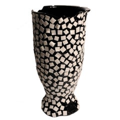 Contemporary Gaetano Pesce Rock Xl Vase Resin Black White