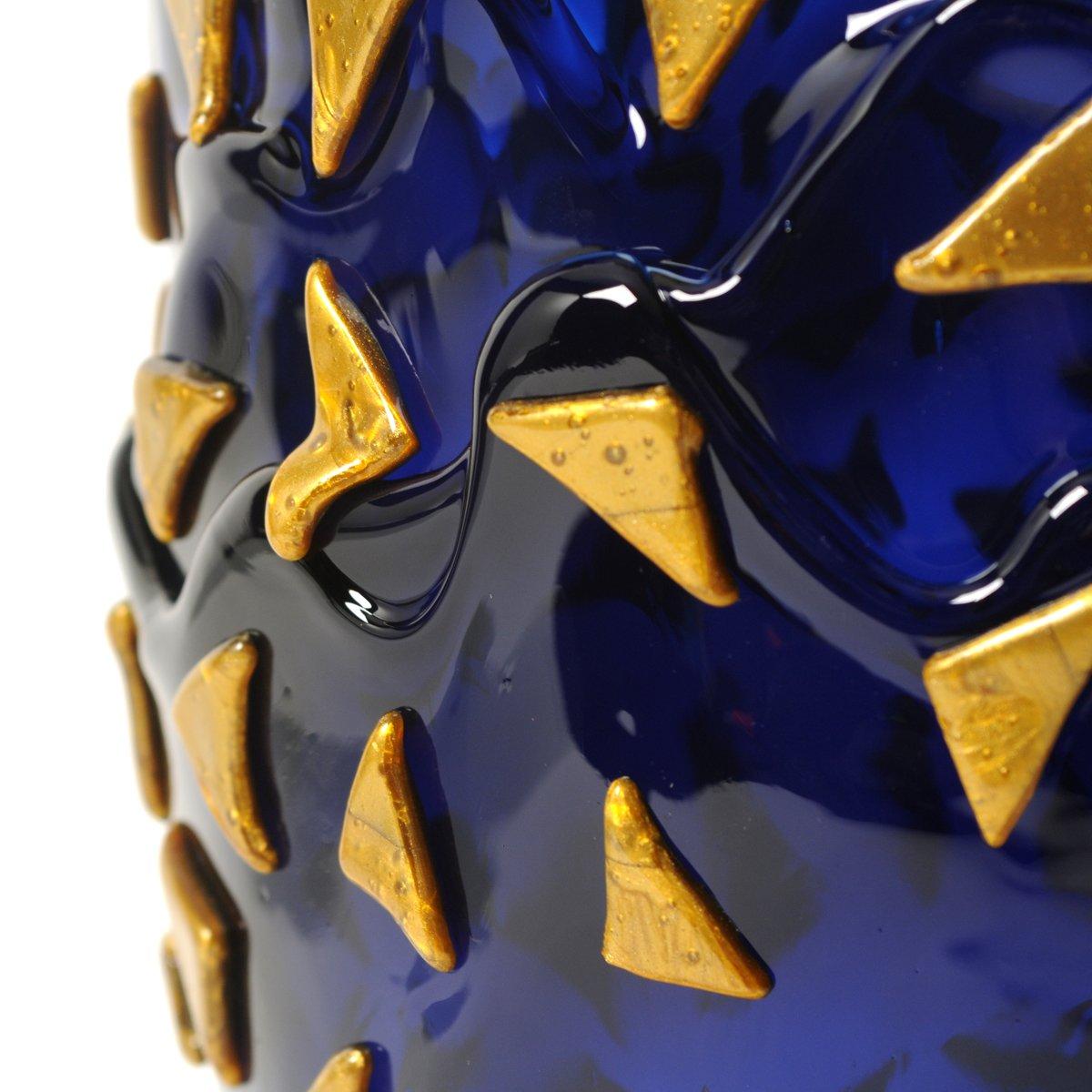 Contemporary Gaetano Pesce Rock XL Vase Resin Blue Gold In New Condition For Sale In barasso, IT
