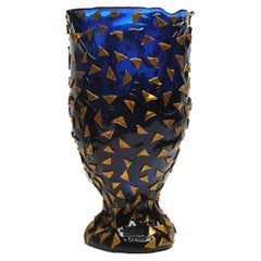 Contemporary Gaetano Pesce Rock XL Vase Resin Blue Gold