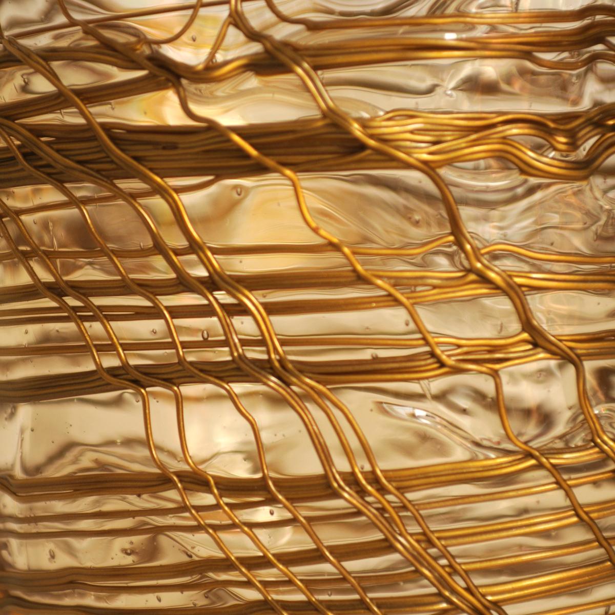 Contemporary Gaetano Pesce Spaghetti L Vase Resin Clear Gold In New Condition For Sale In barasso, IT