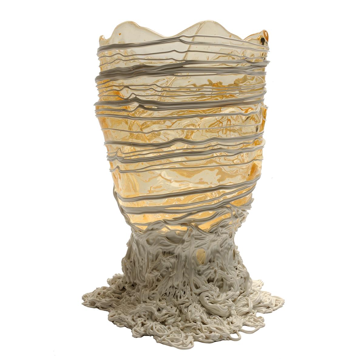 Moderne Contemporary Gaetano Pesce L Vase Soft Resin Clear White en vente