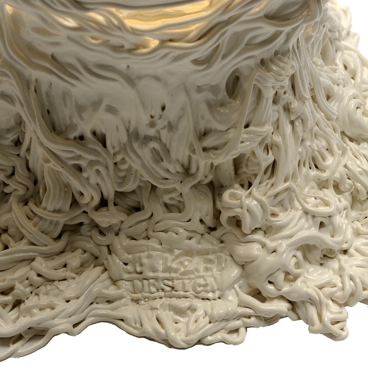 Contemporary Gaetano Pesce Spaghetti L Vase Soft Resin Clear White In New Condition For Sale In barasso, IT
