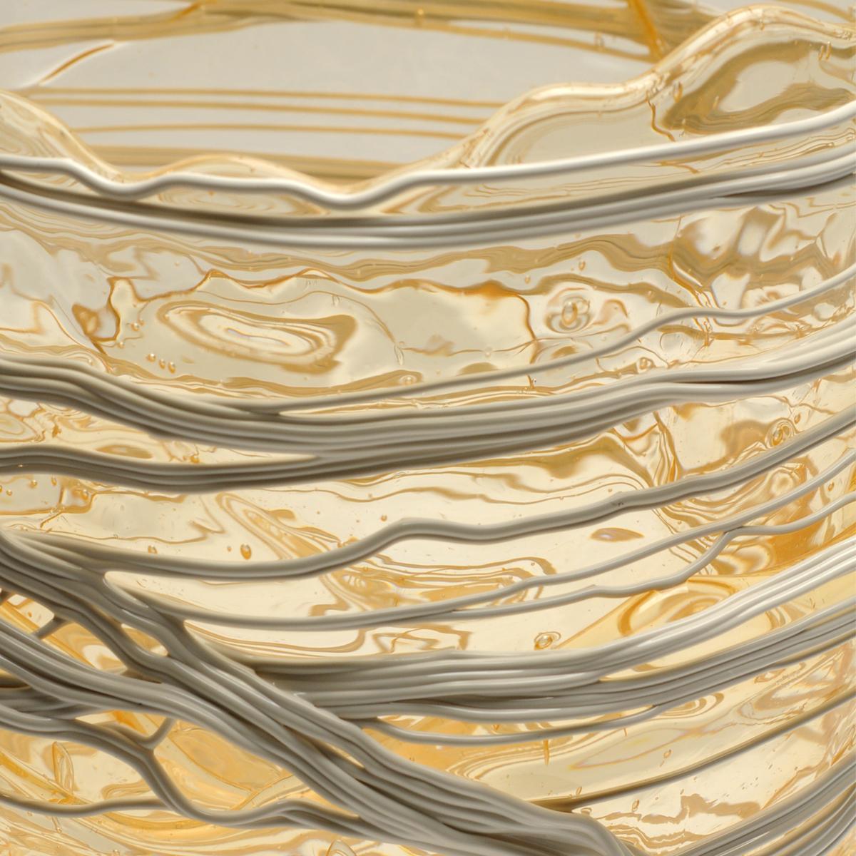 Contemporary Gaetano Pesce Spaghetti L Vase Soft Resin Clear White For Sale 1