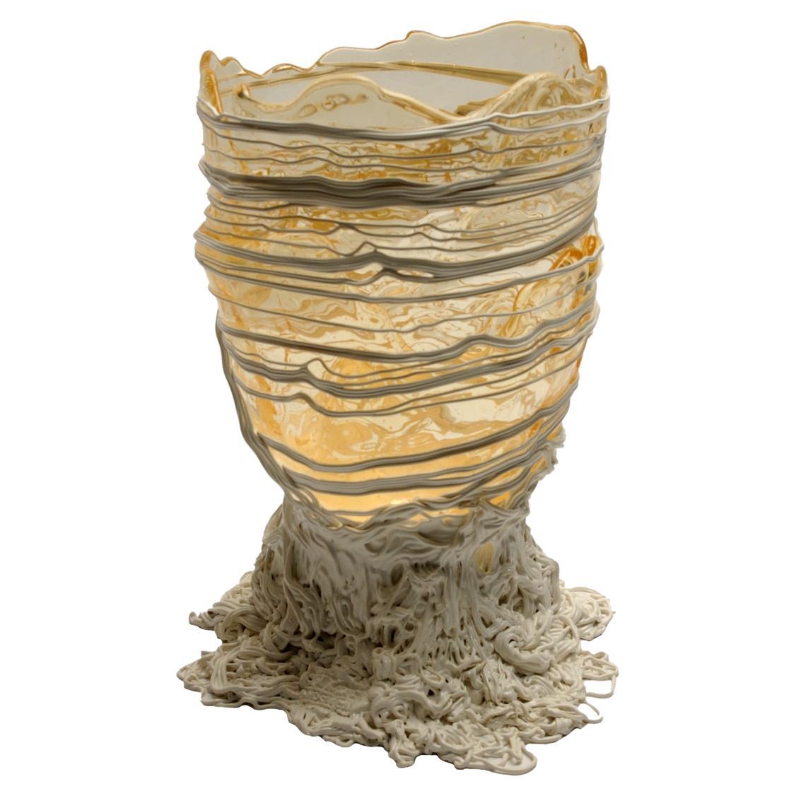 Contemporary Gaetano Pesce Spaghetti L Vase Soft Resin Clear White For Sale