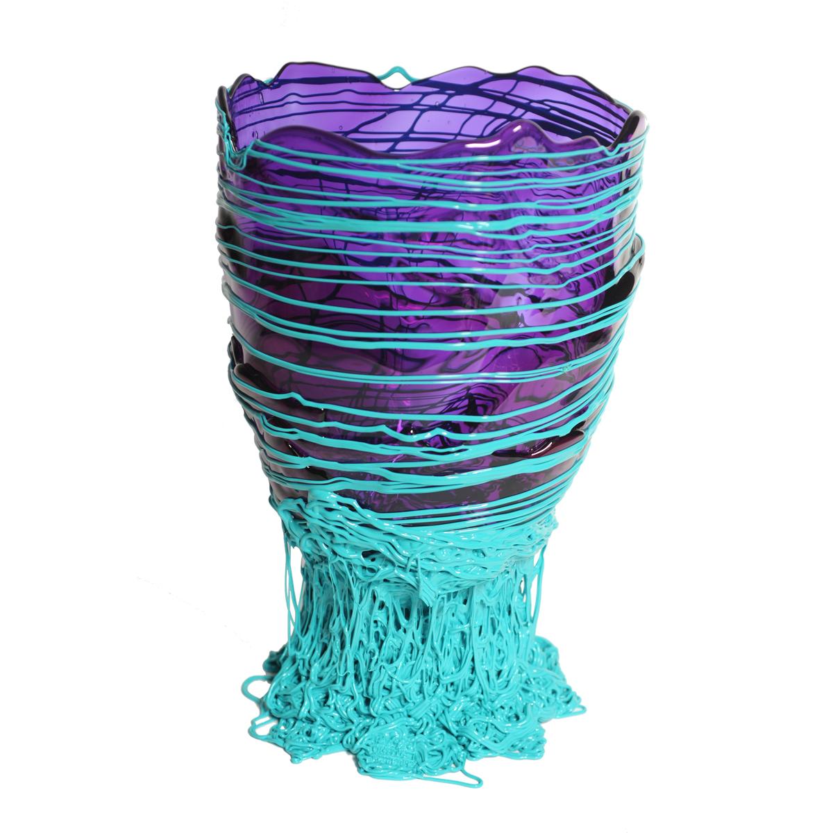 Contemporary Gaetano Pesce Spaghetti L Vase Weichkunststoff lila, türkis im Zustand „Neu“ im Angebot in barasso, IT