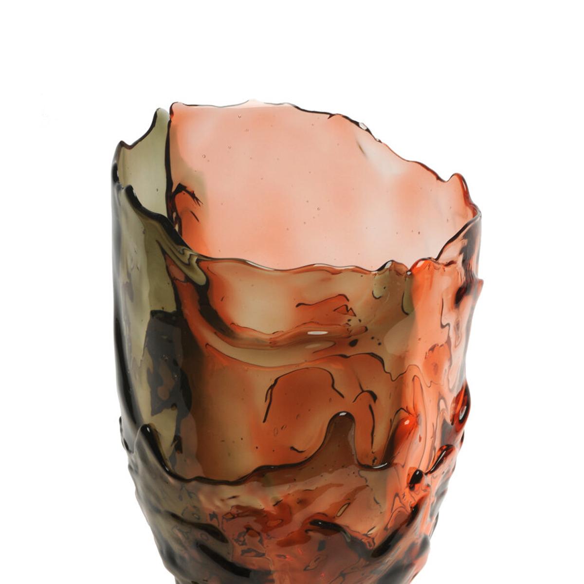 Arts and Crafts Vaso contemporaneo Gaetano Pesce Twins-C L in resina grigio rosa in vendita