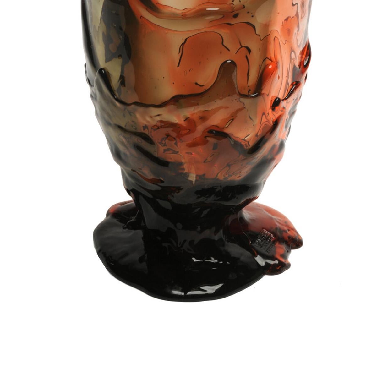 Italian Contemporary Gaetano Pesce Twins-C L Vase Resin Grey Pink For Sale