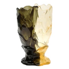 Vaso contemporaneo Gaetano Pesce Twins-C XL in resina grigio chiaro