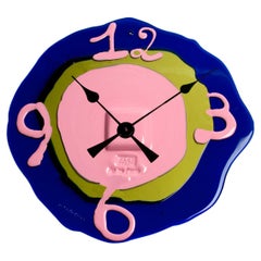 Vintage Contemporary Gaetano Pesce Watch Me XL Clock Resin Blue Pink Green