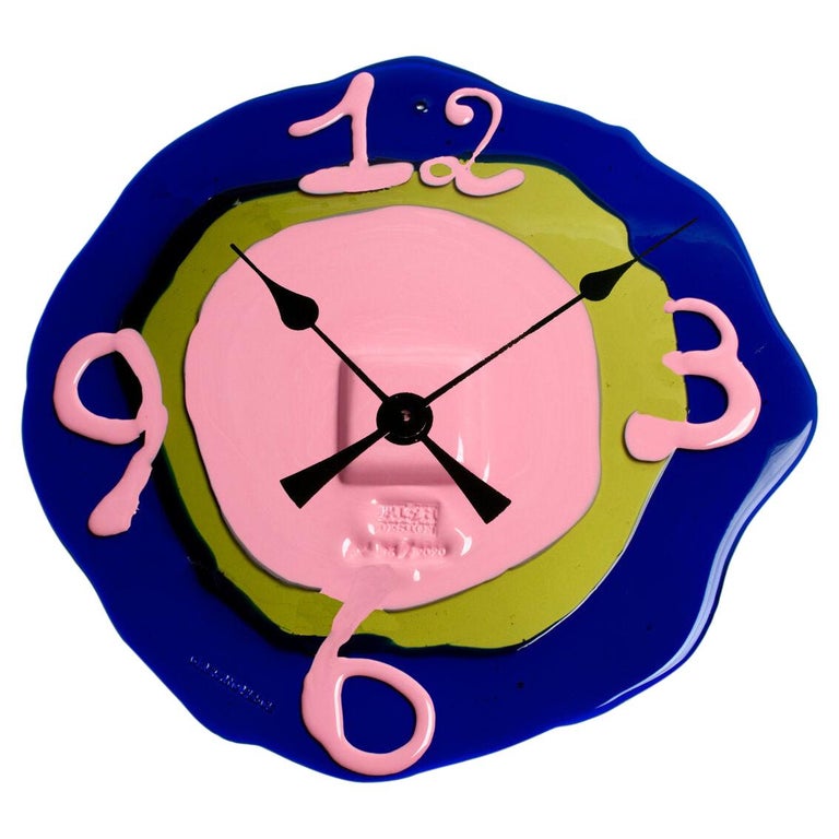 Contemporary Gaetano Pesce Watch Me XL Clock Resin Blue Pink Green For Sale