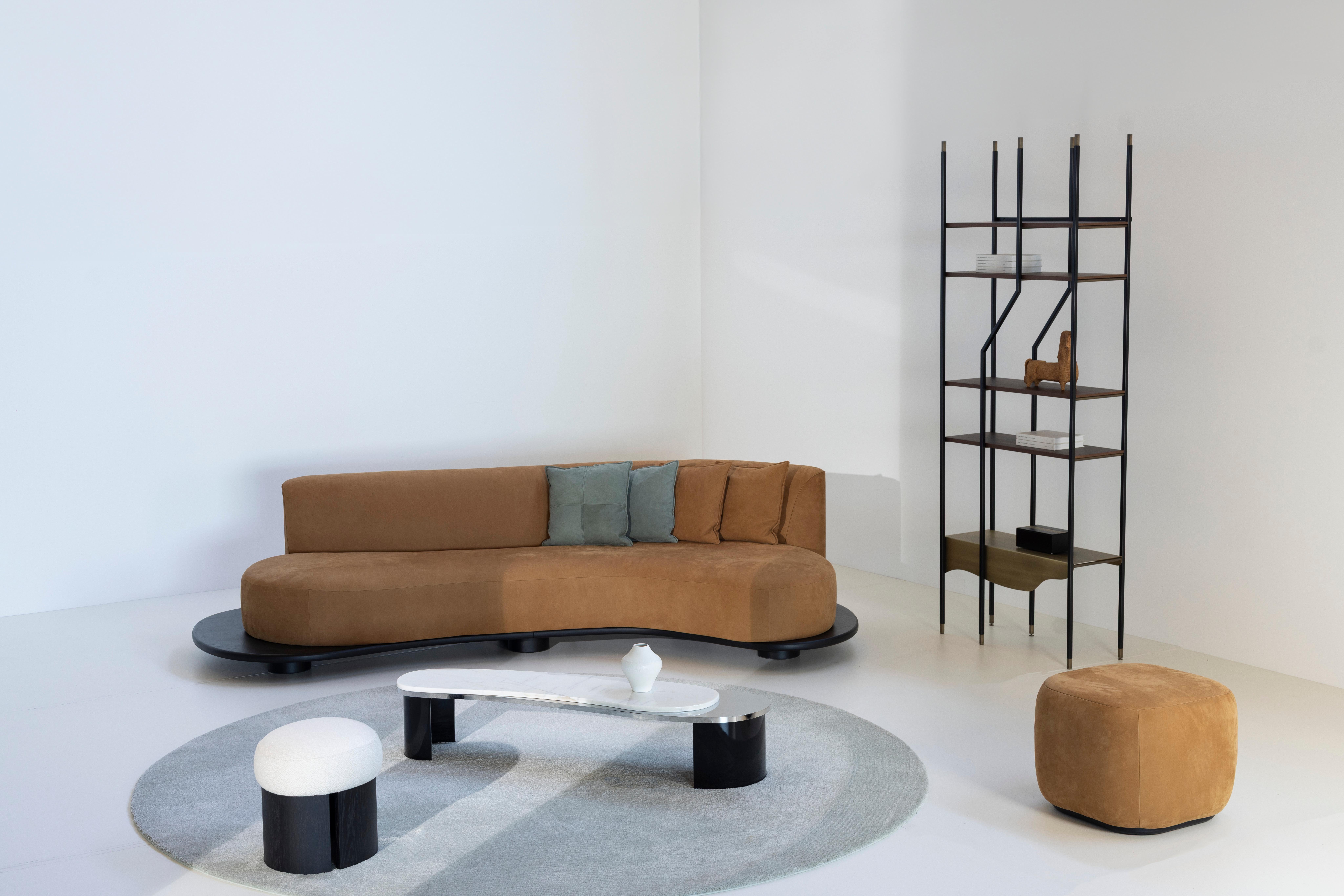 Contemporary Galapinhos Sofa, Alpaca, Oak, Handmade in Portugal by Greenapple For Sale 6