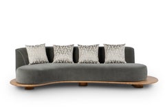 Contemporary Galapinhos Sofa, Alpaca, Oak Root, Handmade, Portugal Greenapple