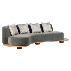 Contemporary Galapinhos Sofa, Alpaca, Oak Root, Handmade, Portugal Greenapple