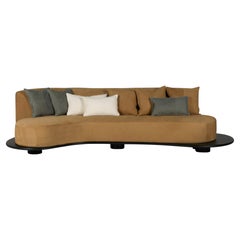 Contemporary Galapinhos Sofa, Nubuck Leather, Handmade in Portugal Greenapple