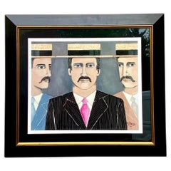 Vintage Contemporary “ Gang” Lithograph Signed P. Ortiz