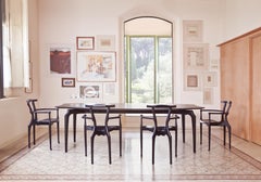 Contemporary "Gaulino" dining table by Oscar Tusquets, black stained ash wood