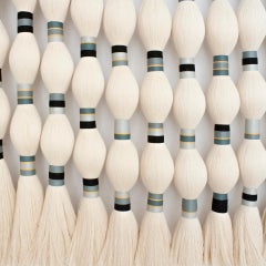 Contemporary Geometric Artisian Raw Cotton South American Sculpture/Tapestry