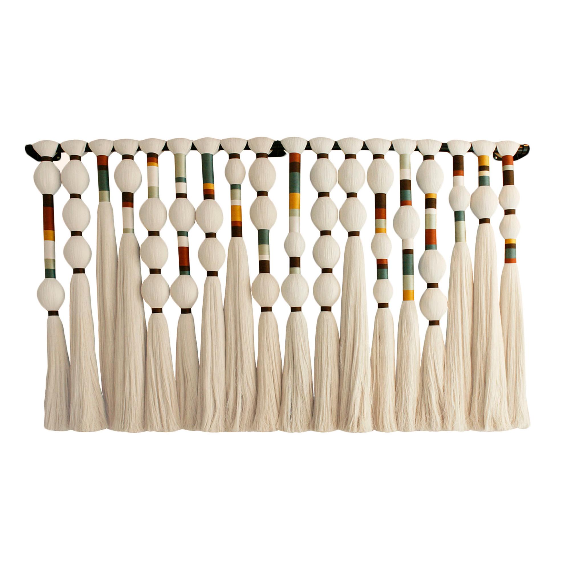 Contemporary Geometric Artisian Raw Cotton South American Sculpture/Tapestry