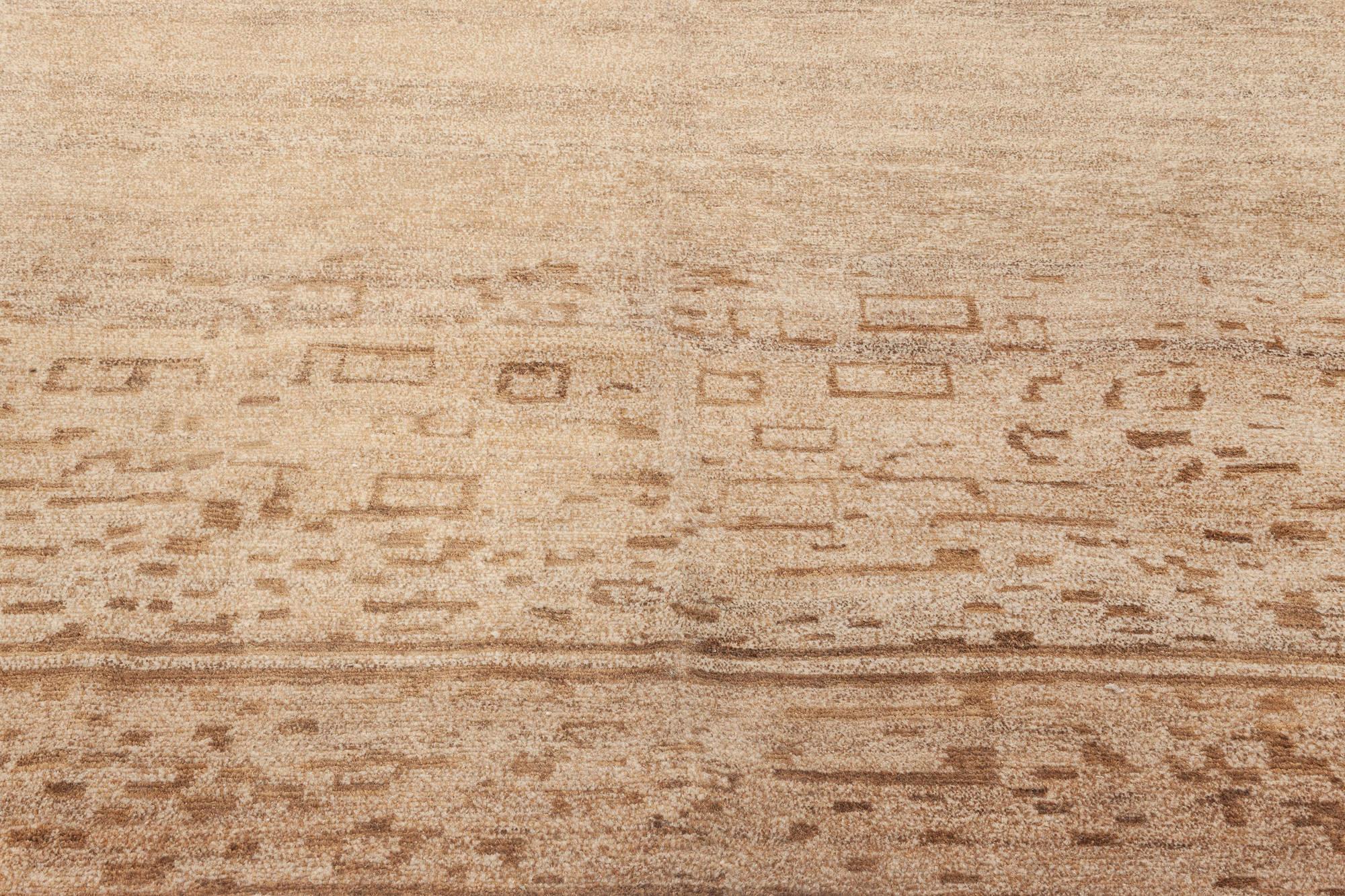 Contemporary Geometric Beige and Brown Handmade Hemp Rug by Doris Leslie Blau Indio en venta