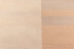 Contemporary Geometric Beige, White Flat-Weave Wool Rug by Doris Leslie Blau
