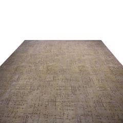 Rug & Kilim's Contemporary Geometric Beige Wool and Silk Rug with Dot Pattern