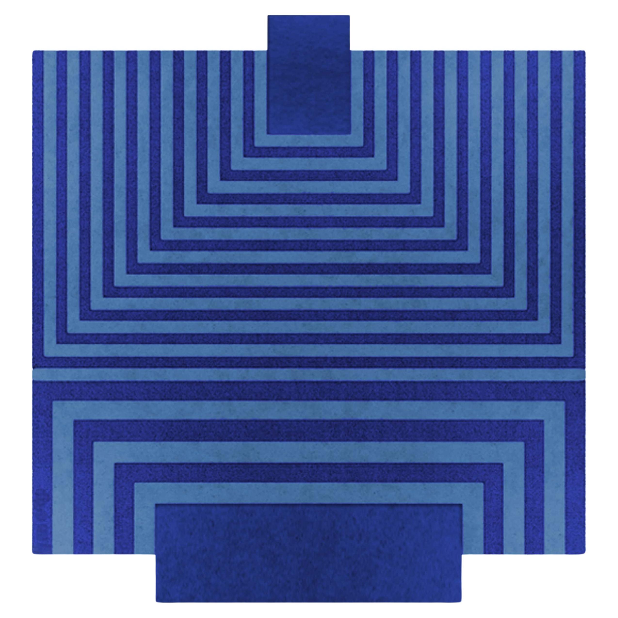 Alfombra Geométrica Contemporánea Negra y Nude Diseño Gráfico Mínimo Hecho a Mano Portugués en venta