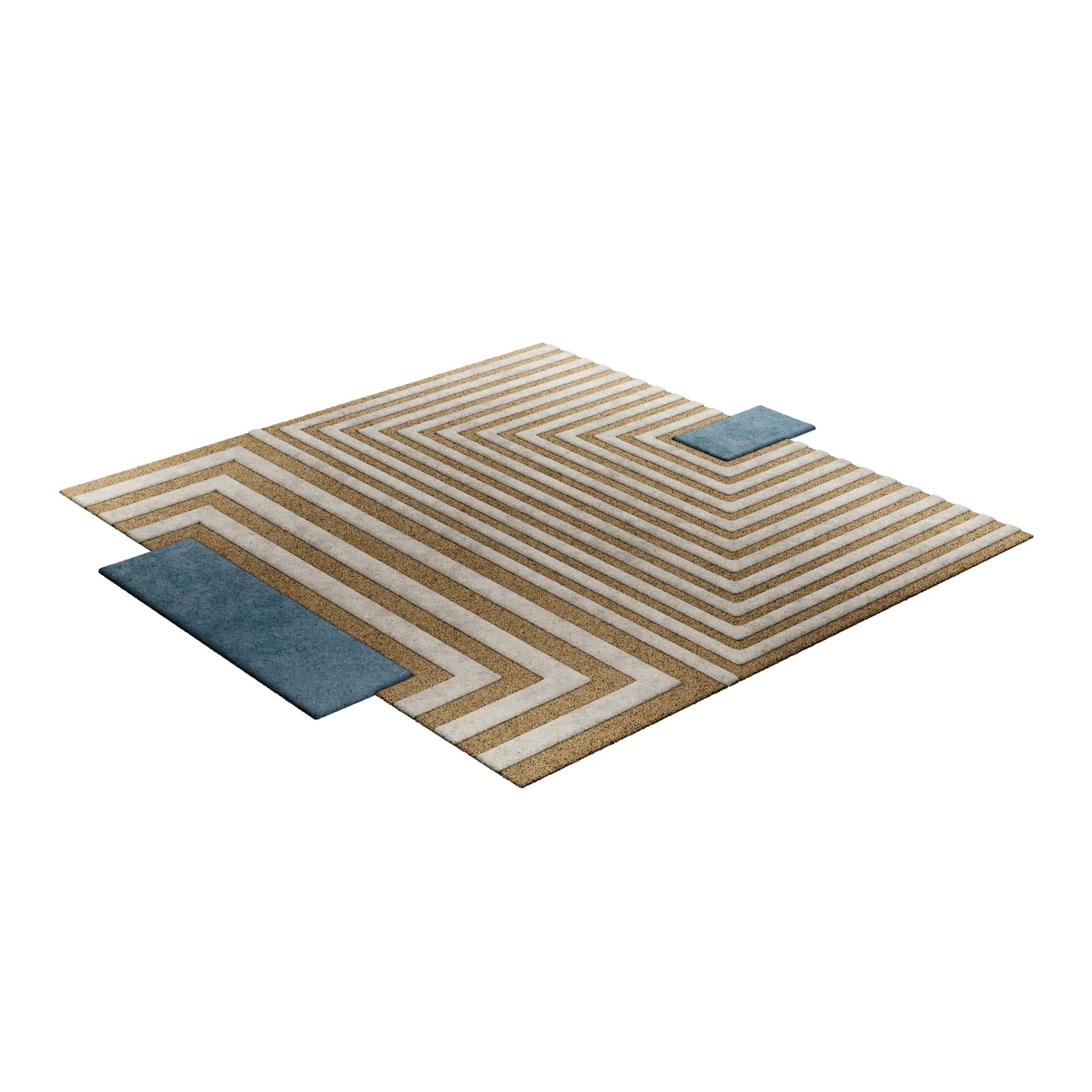 Alfombra Geométrica Contemporánea Negra y Nude Diseño Gráfico Mínimo Hecho a Mano en Nuevo estado para la venta en Porto, PT