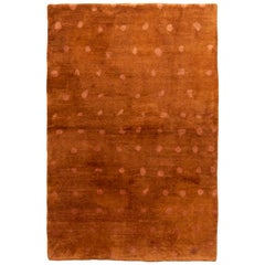 Rug & Kilim's Contemporary Geometric Brown Dot Wool and Silk Rug