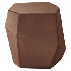 Contemporary geometric brown velvet handmade Rock stool by InsidherLand