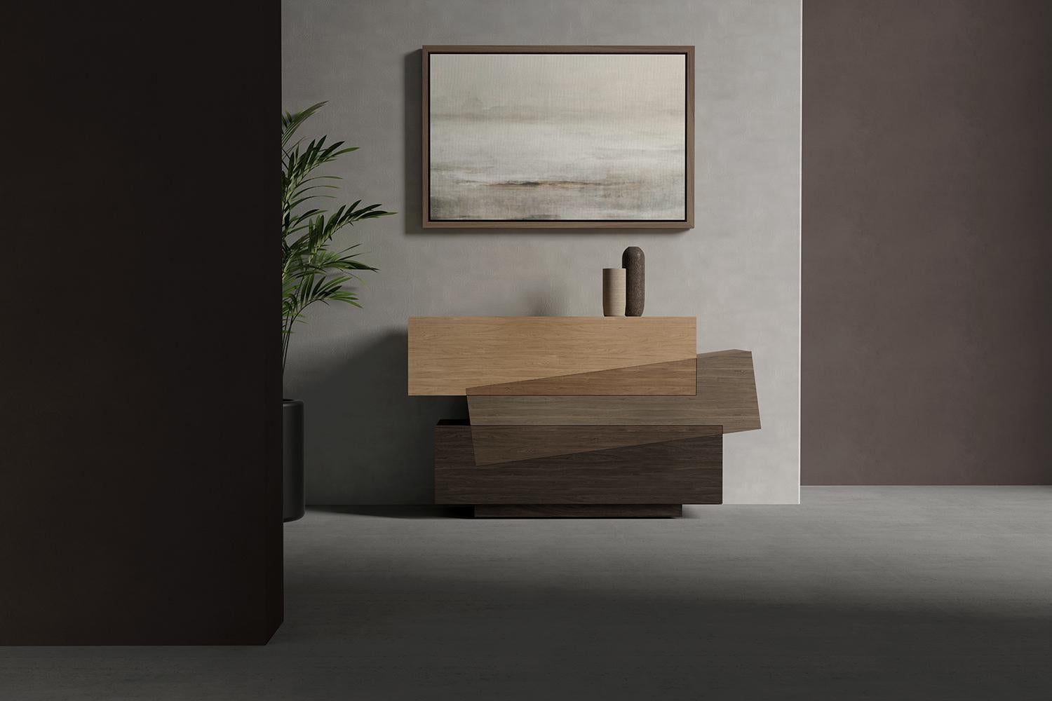 Booleanos Commode 3 Drawers, Chest of Drawers in Warm Wood Veneer, Joel Escalona In condizioni Nuovo in vendita a Ciudad de México, CDMX