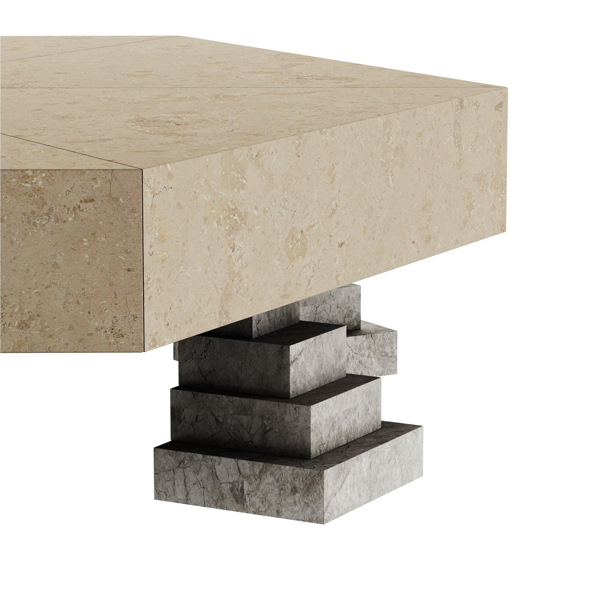 Odonto Center Table Natural is a modern center table that is an excellent choice for a contemporary outdoor design. With some influences from the Memphis design, the stone center table is suitable for outdoor decor. The outdoor center table’s almost