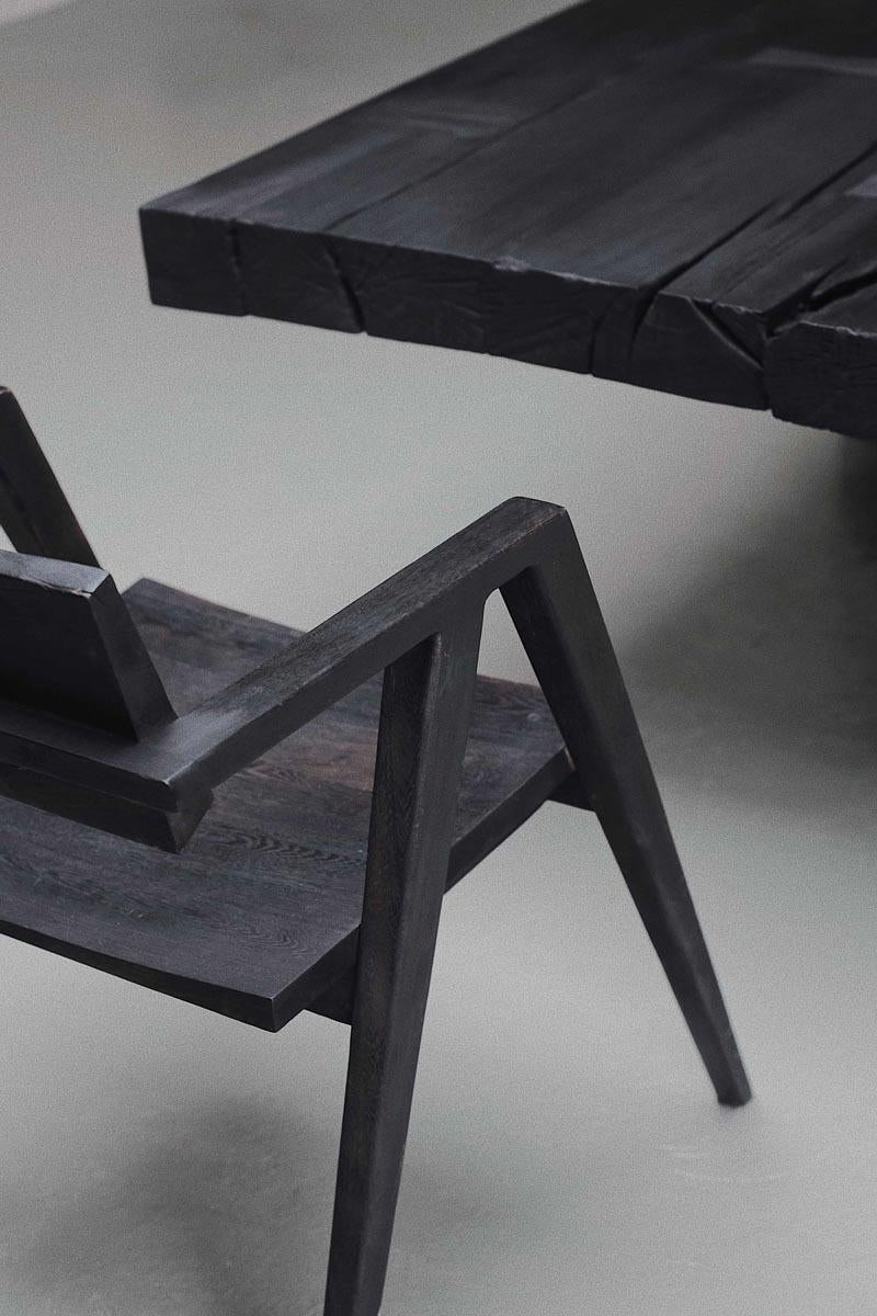 Oak Contemporary Geometric Chair 'Abraxas' by Carmworks For Sale
