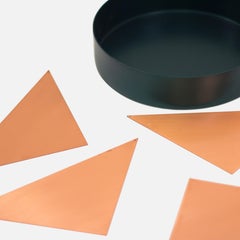 Contemporary Geometric Copper Coaster Set