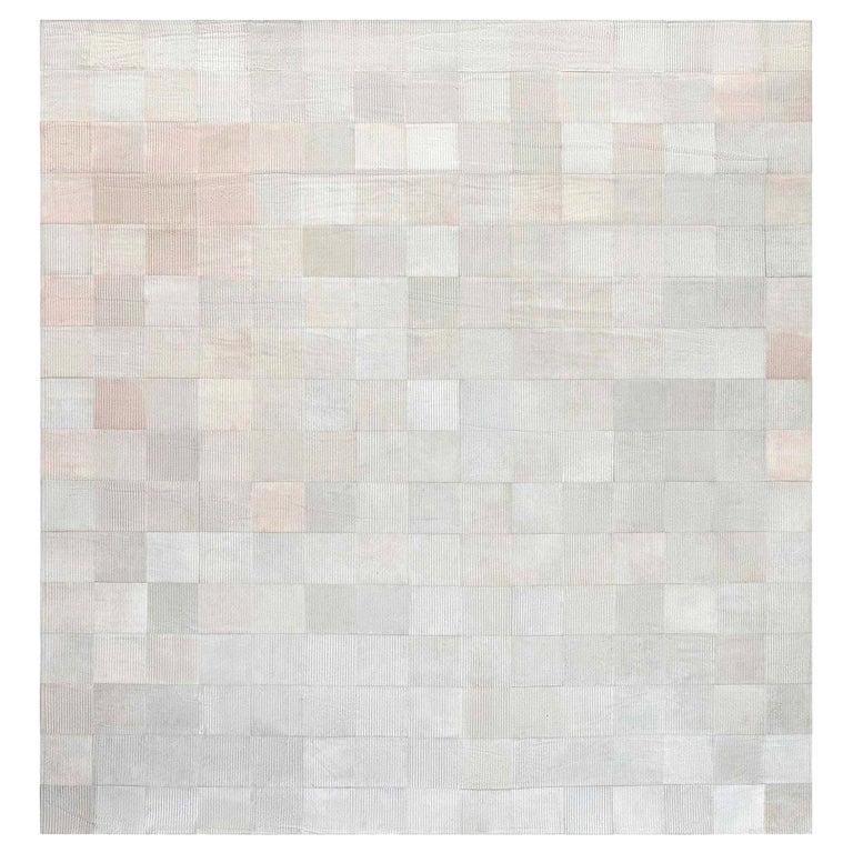 Contemporary Geometric Custom Hair on Hide Rug Pastel by Doris Leslie ...