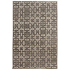 Contemporary Geometric Design Gray and Beige Rug by Doris Leslie Blau
