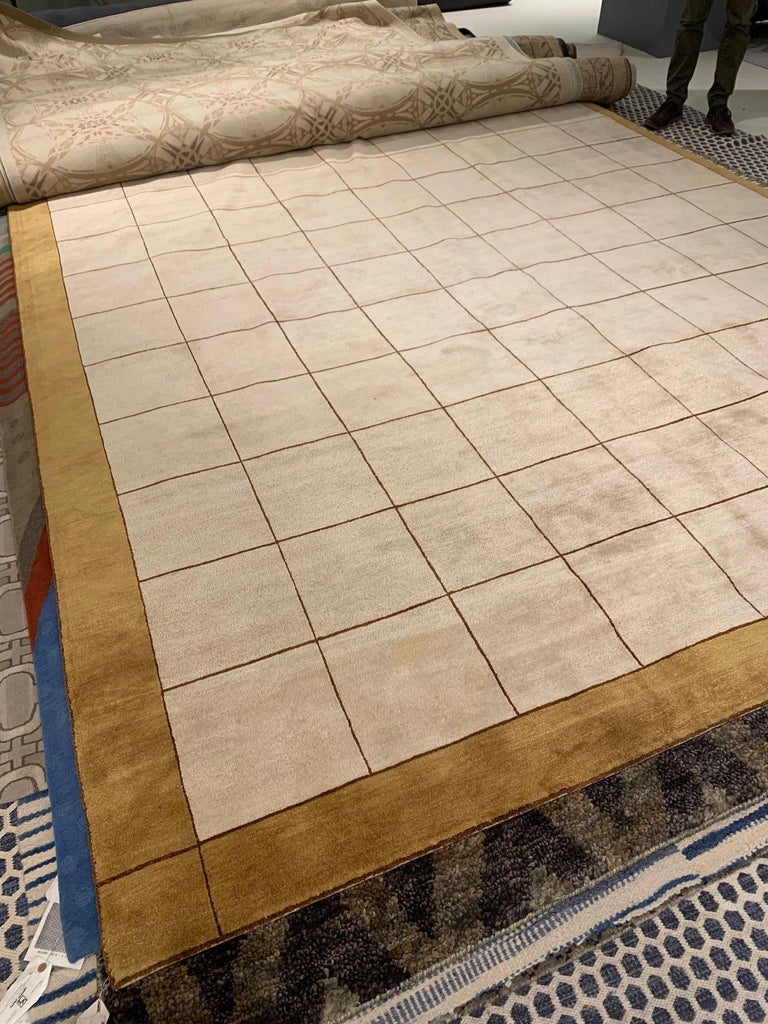 Contemporary Geometric Design Handmade Silk Rug by Doris Leslie Blau ...