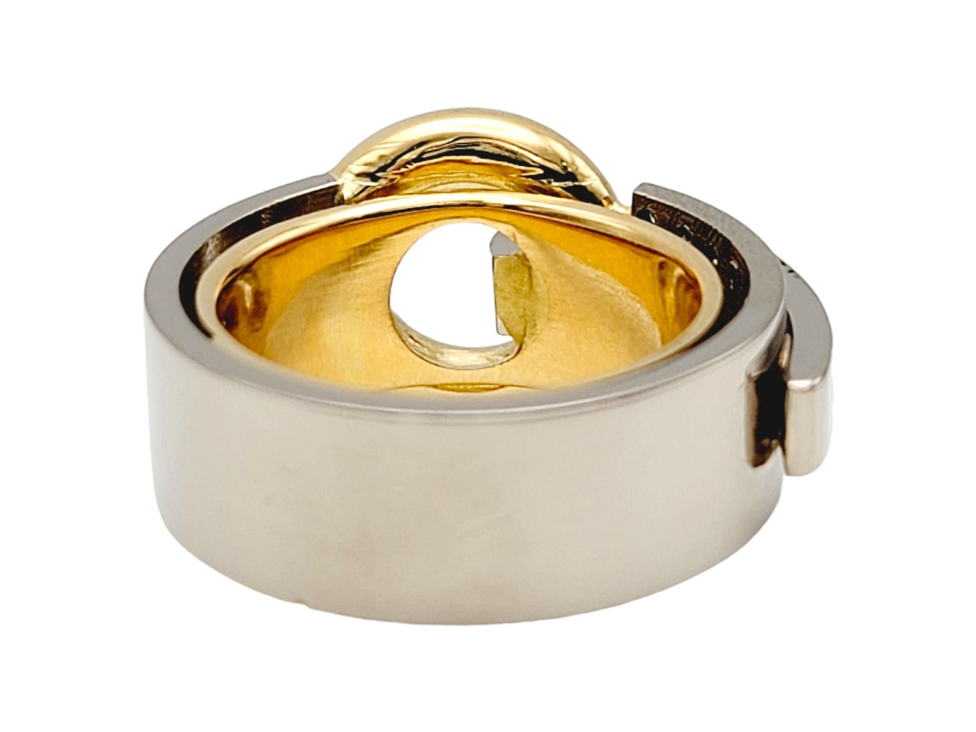 Contemporary Geometric Design Negative Space Asymmetric Band Ring mit Diamanten (Zeitgenössisch)