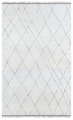 Contemporary Geometric Diamond Ivory Carpet "Selenite" by Doris Leslie Blau