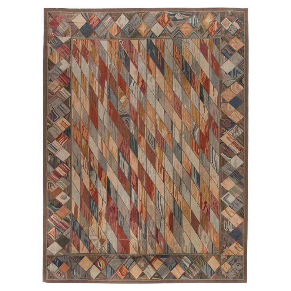Geometric Floral European Rug For Sale at 1stDibs