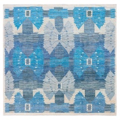 Contemporary Geometric Fan Motif Gray Carpet "Borealis" by Doris Leslie Blau