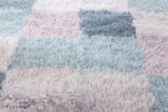 Contemporary Geometric Grid Slate Gray Carpet "Duskfall" by Doris Leslie Blau