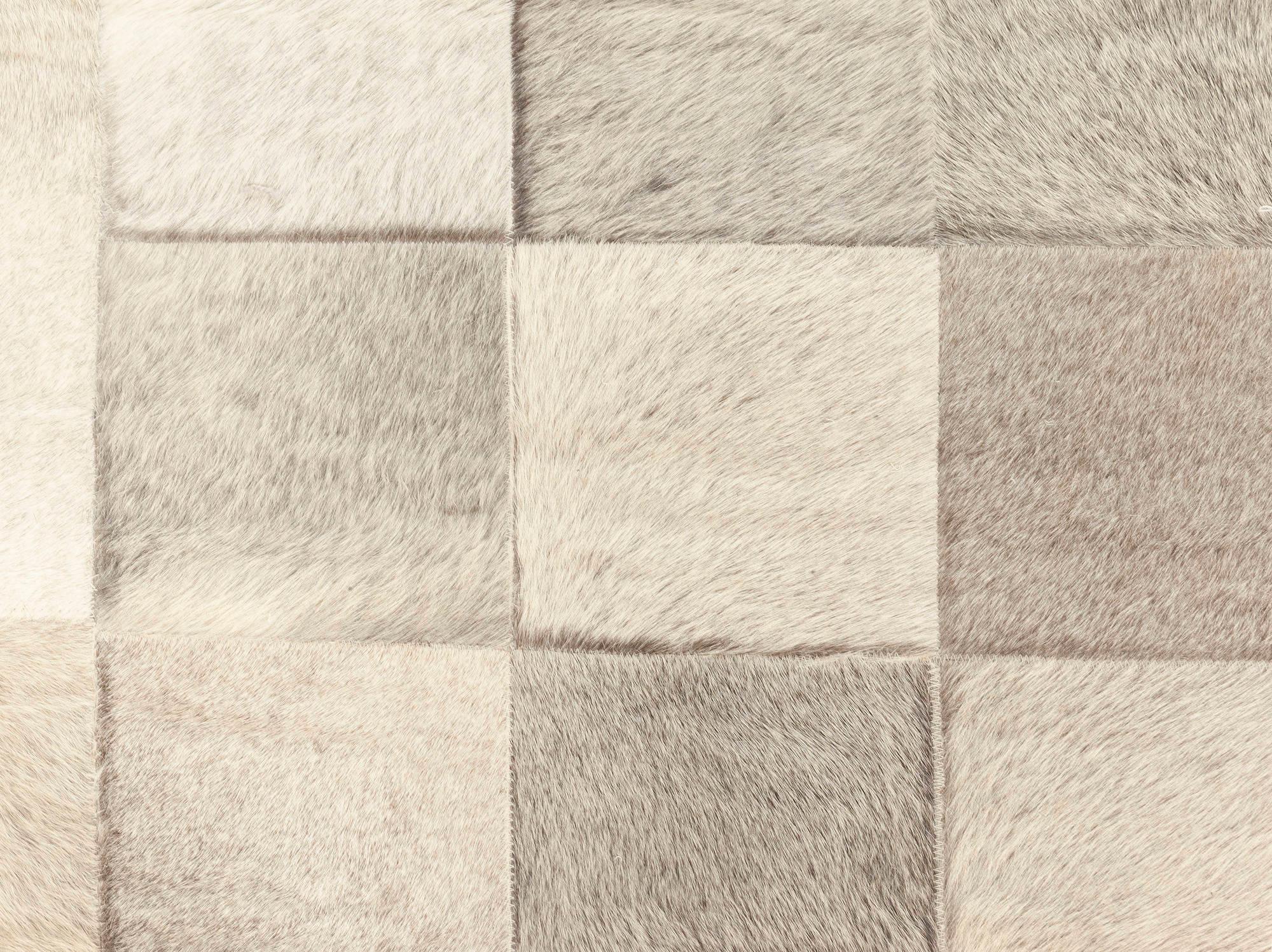 Contemporary geometric hair on hide grey leather Runner by Doris Leslie Blau
Size: 7'1