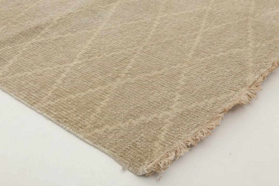Contemporary Geometric Hand Knotted Wool Runner by Doris Leslie Blau For Sale 2