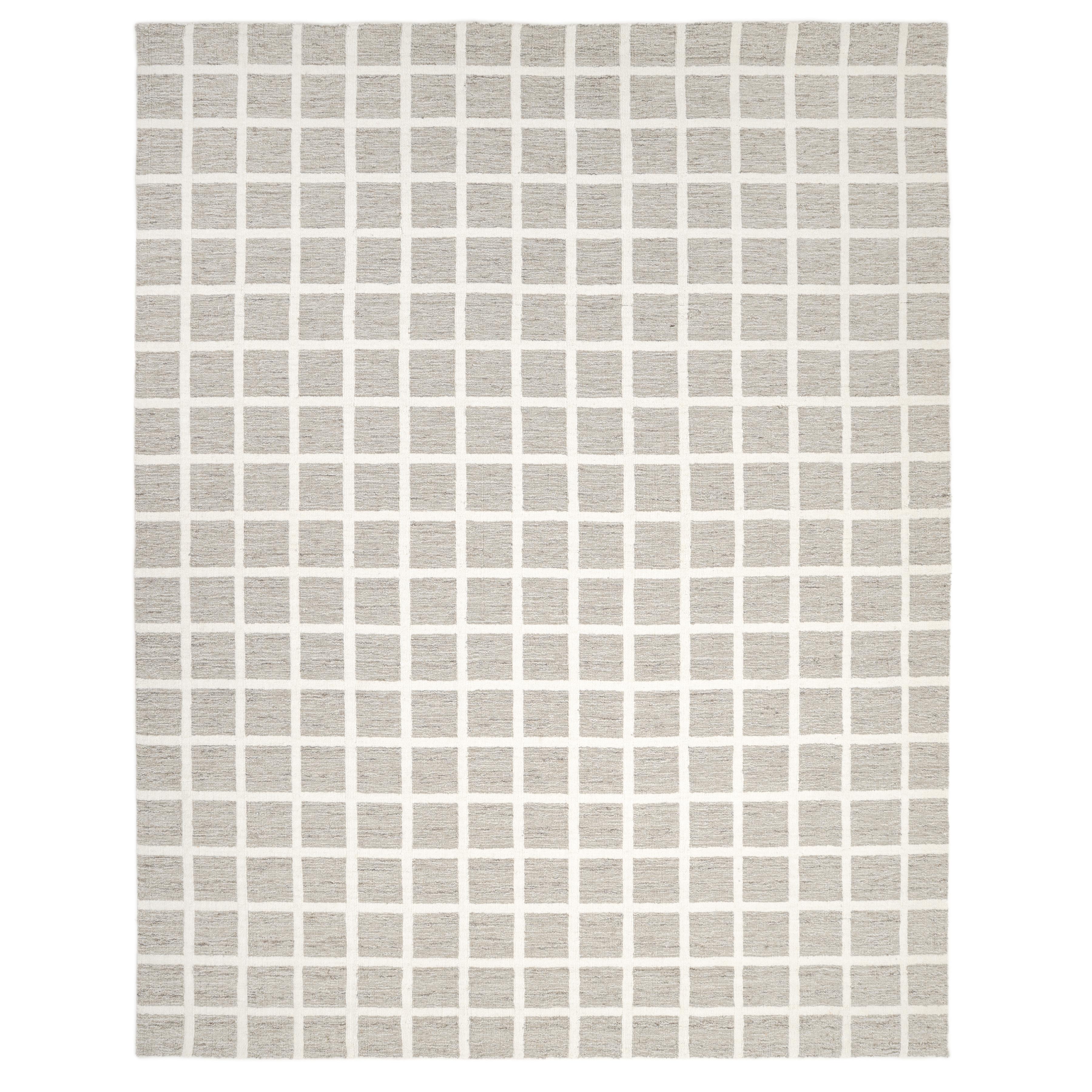 Tapis de sol contemporain géométrique Hand Made Brown 3' 0" x 5' 0"
