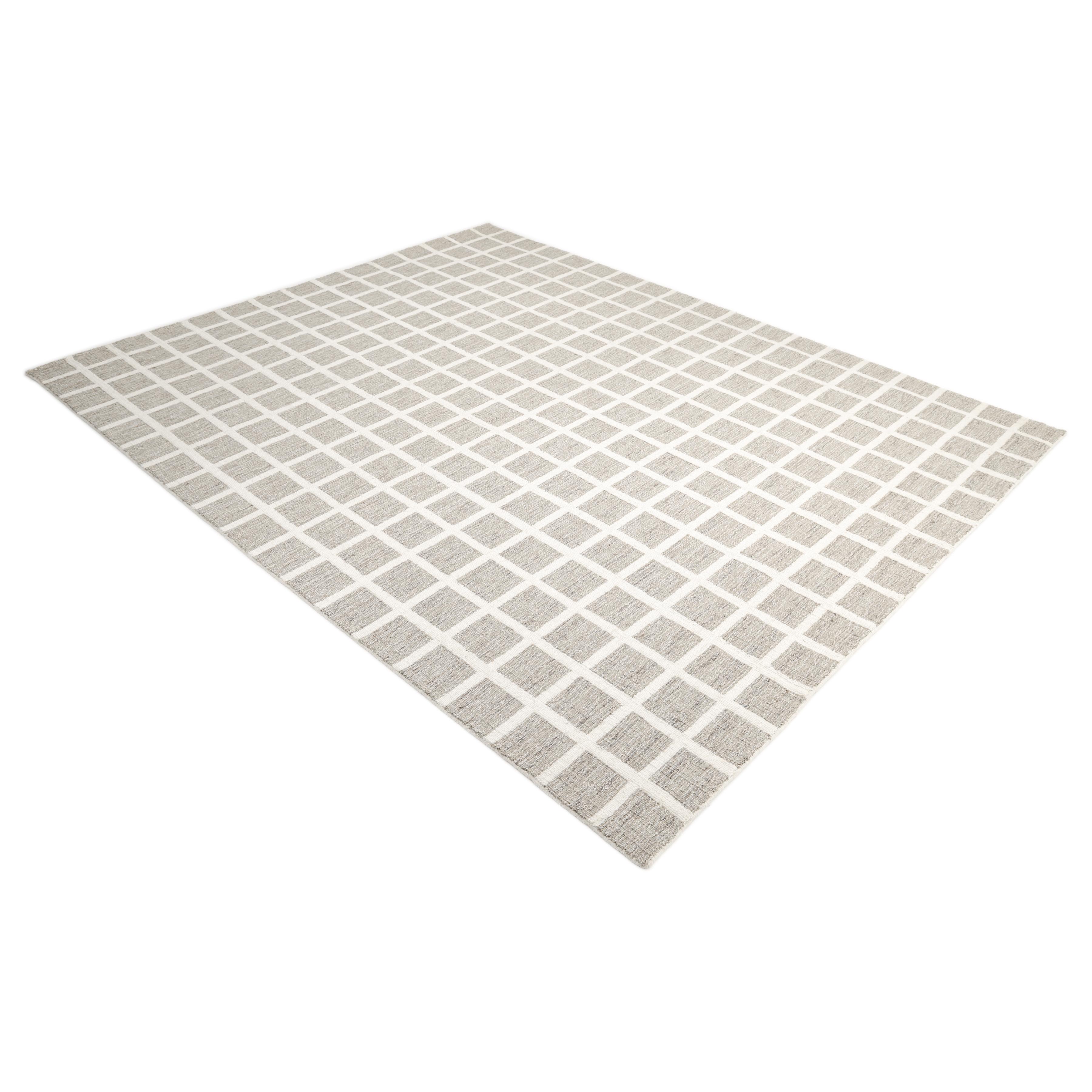 Contemporary Geometric Hand Made Brown Area Rug 5' 0